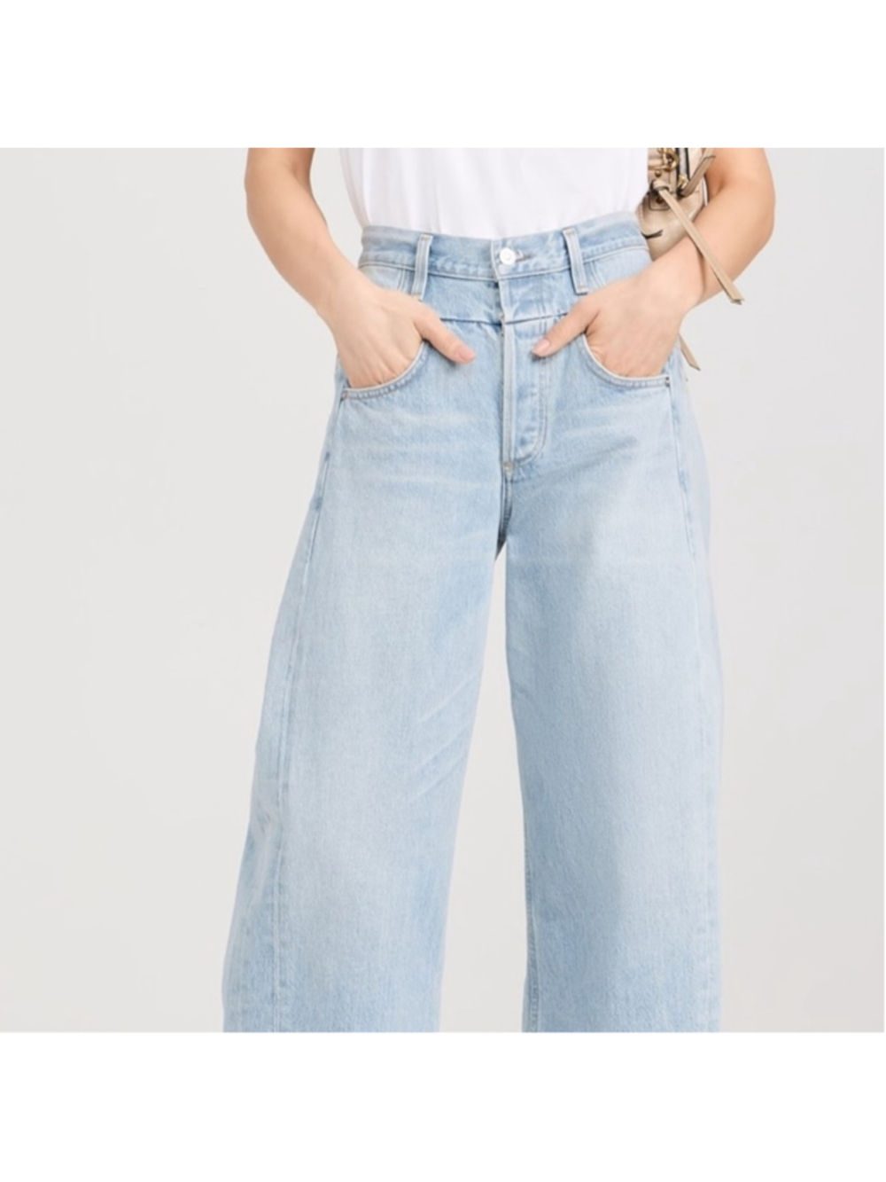 Citizens Of Humanity Light Blue Women's Light Wash Barrel Jeans Bisou Crop 30